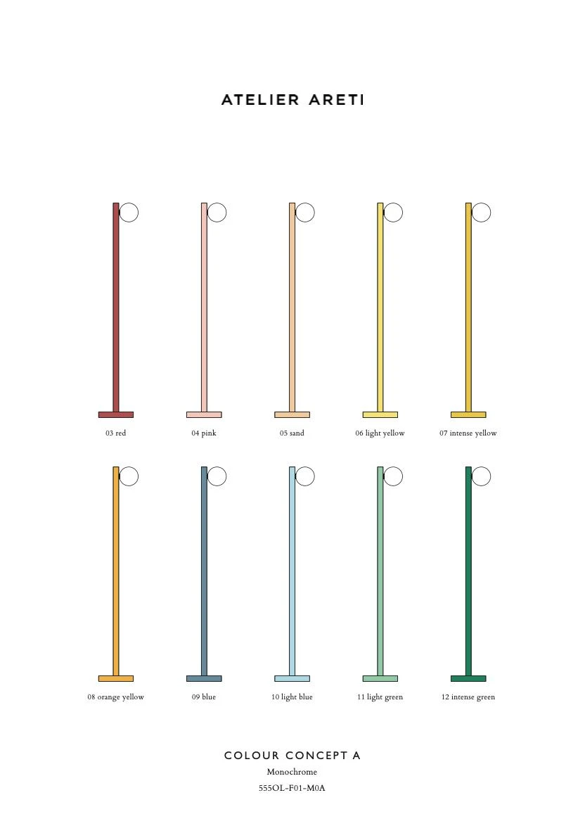 Lampadaire - Tube With Globes And Cones - Concept Colour A 3 Lampadaire - Tube With Globes And Cones - Concept Colour A